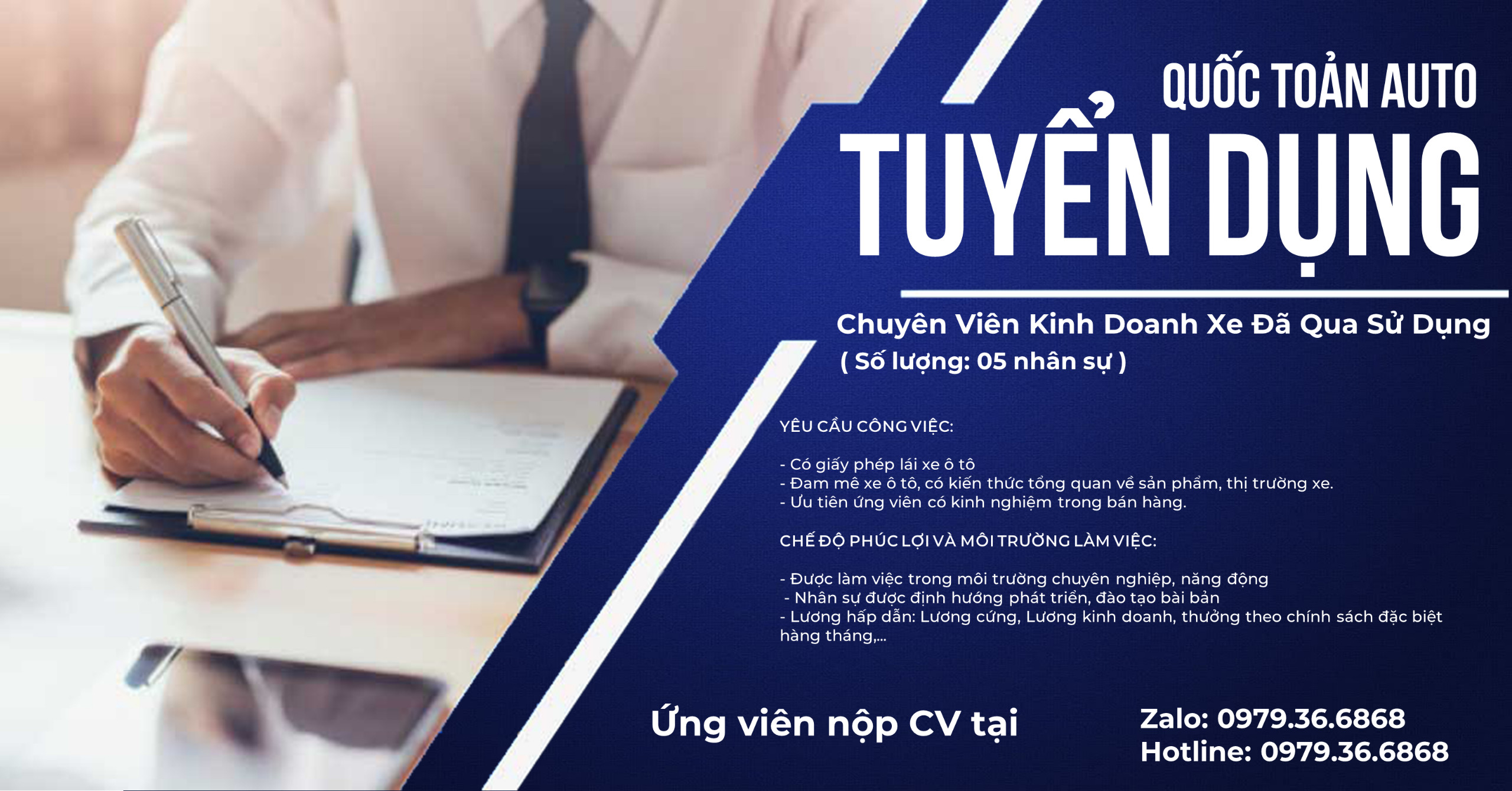 QUỐC TOẢN AUTO - TUYỂN DỤNG NHÂN VIÊN KINH DOANH 