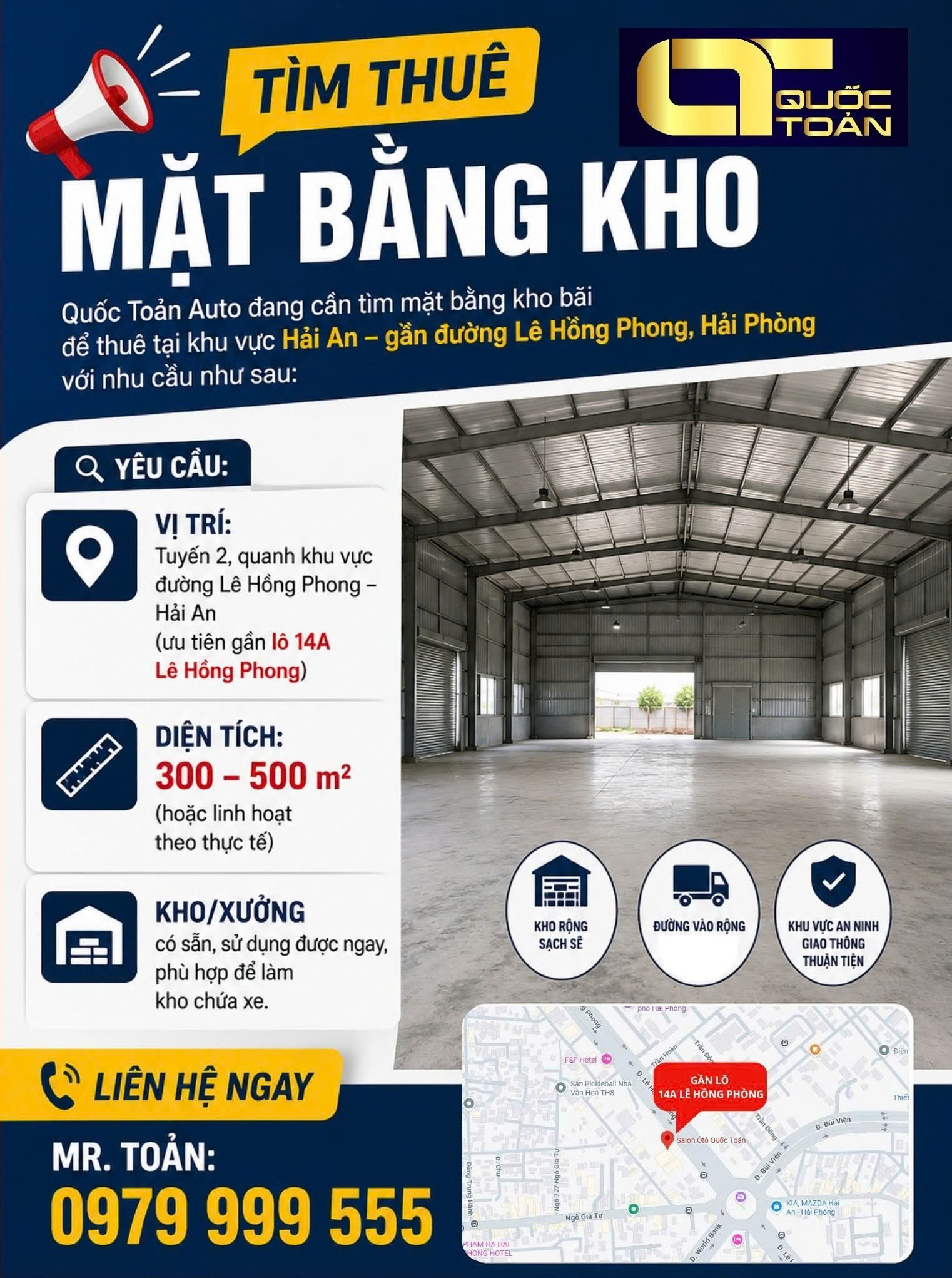 TÌM THUÊ MẶT BẰNG KHO