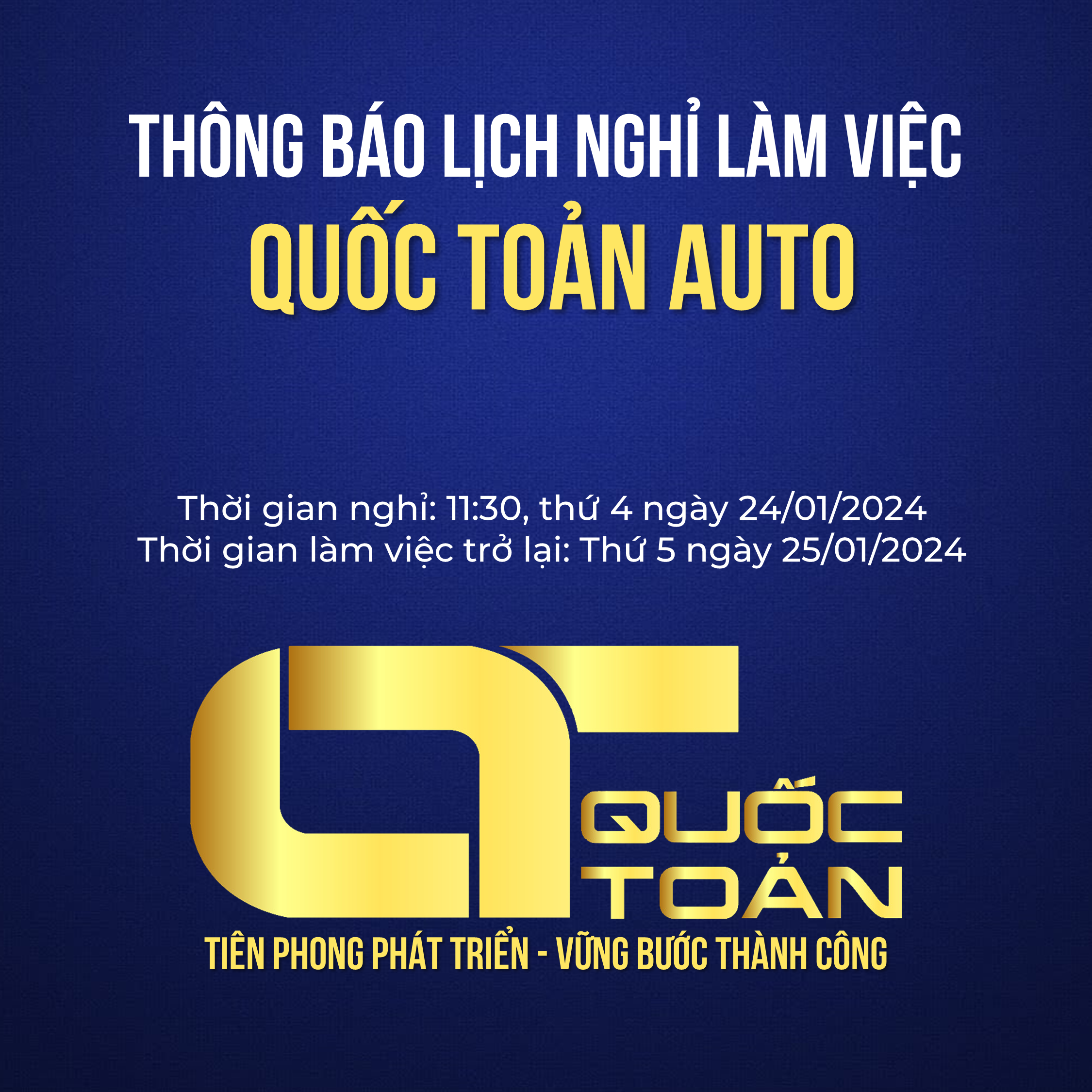 THÔNG BÁO LỊCH NGHỈ